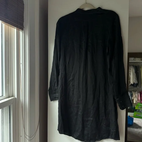VTG | BANANA REPUBLIC SILK GIRLY COQUETTE UTILITY SHIRT DRESS TUNIC QUIET LUXURY - Picture 5 of 12